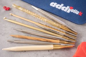 addiClick Spitzen Metall, Bambus, Olivenholz - Austauschbare-Rundstricknadeln-addiClick-Rundstricknadel-Sets