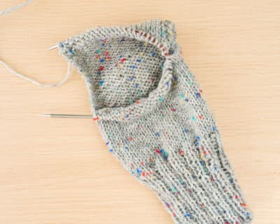 Step 3 heel wall sock knitting with addiSockenwunder.jpg knit cap heel,sock chart cap heel,knit reinforced cap heel,instruction cap heel