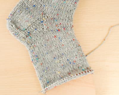 Step 7 Foot part sock knitting with addiSockenwunder.jpg knit cap heel,sock chart cap heel,knit reinforced cap heel,instruction cap heel