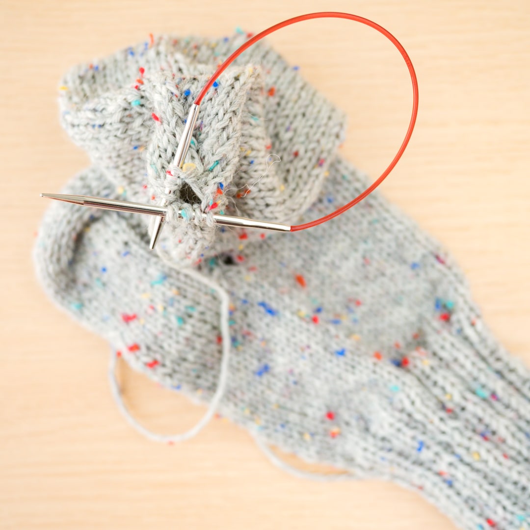 Bandspitze stricken mit dem addiSockenwunder - Anleitung Socken stricken mit dem addiSockenwunder