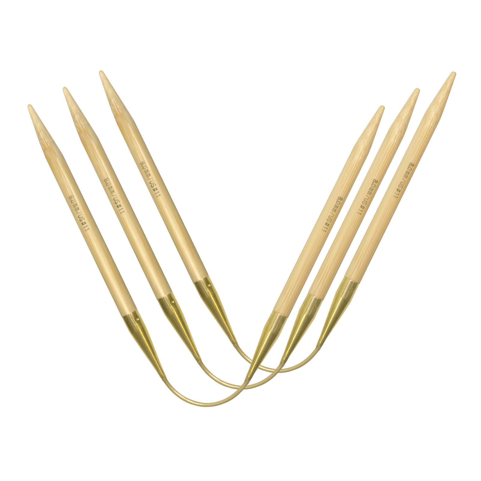 Addi 30 cm/ 5 mm Circular Knitting Needle, Gold Cords 