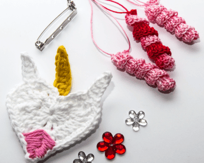 07 Crochet unicorn,Crochet badge