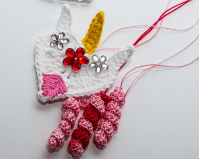 08 Crochet unicorn,Crochet badge