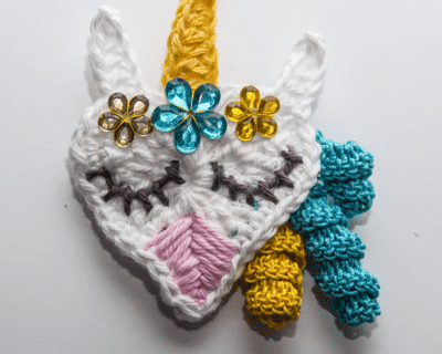 11 Crochet unicorn,Crochet badge