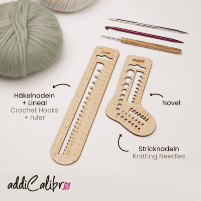 535 2 addiCalibro Wooden Needle Measure Set Infographic