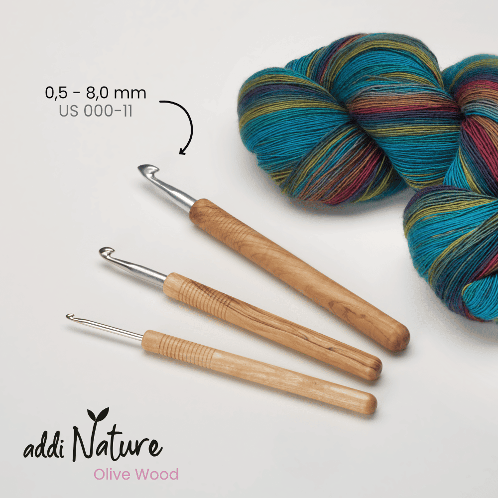 Addi Bamboo Crochet Hook 15cm, Knitting Needles
