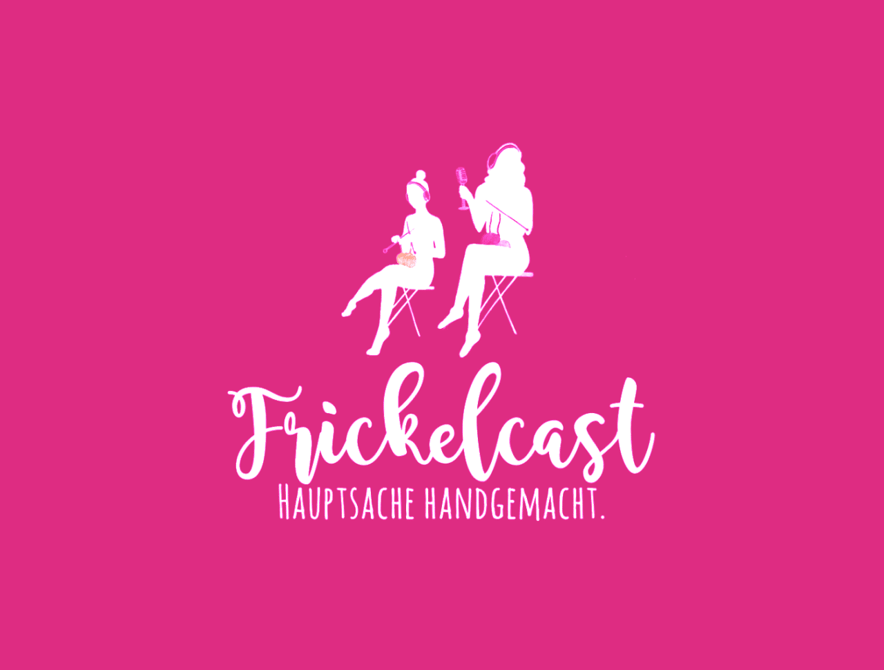 Frickelcast Logo Janin Binder Stefanie Gutzat pink Podcast,knitting podcast,needlework podcast,frickelcast,needlework trends