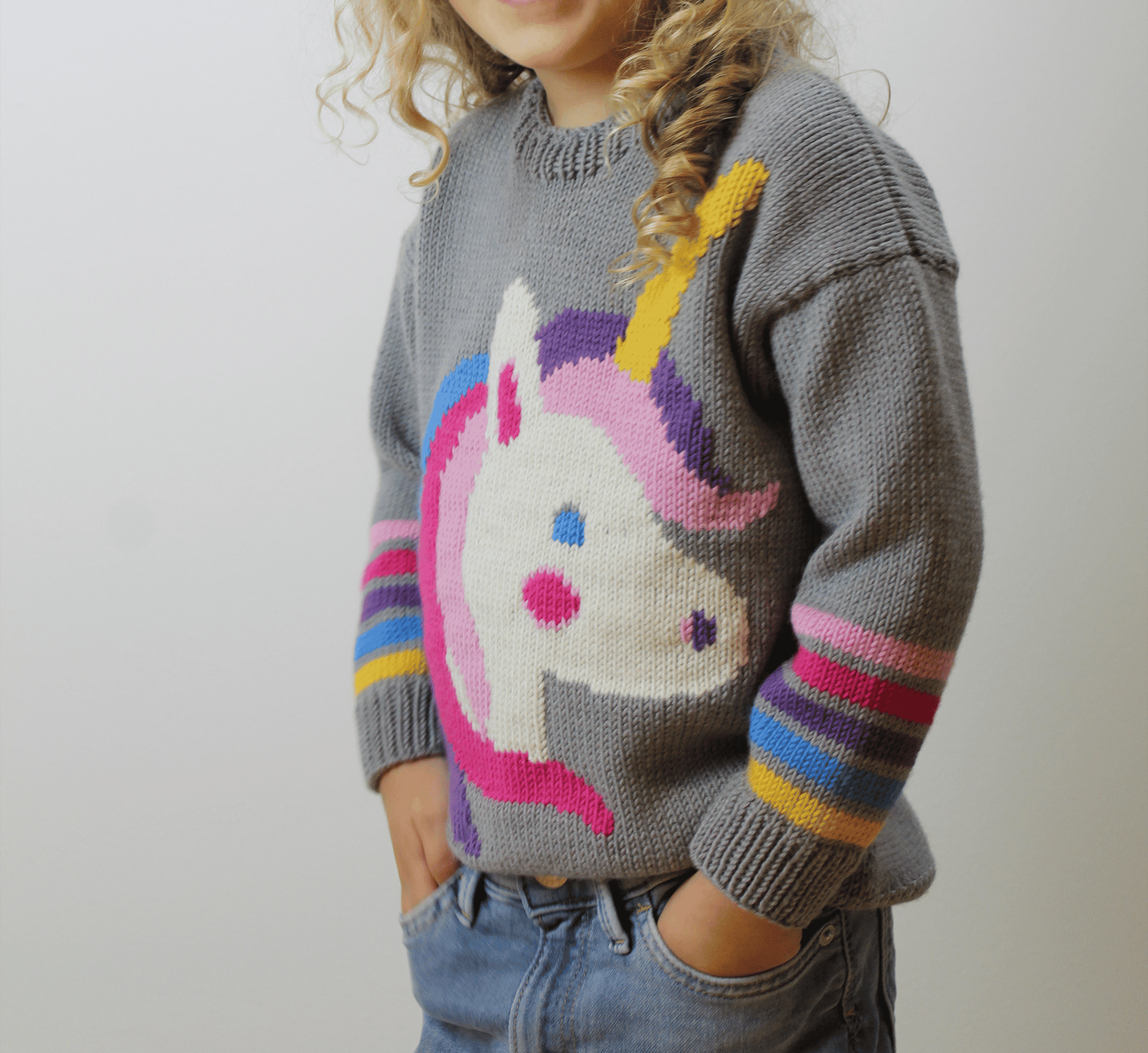 Free Knitting Instructions Kids Sweater Unicorn