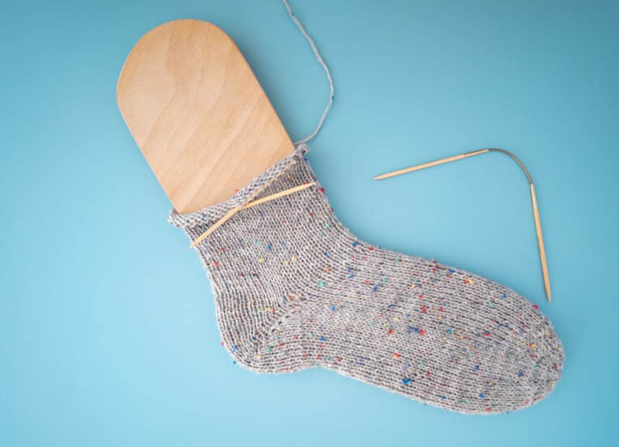 Upper of a toe-up sock with addiCraSyTrio
