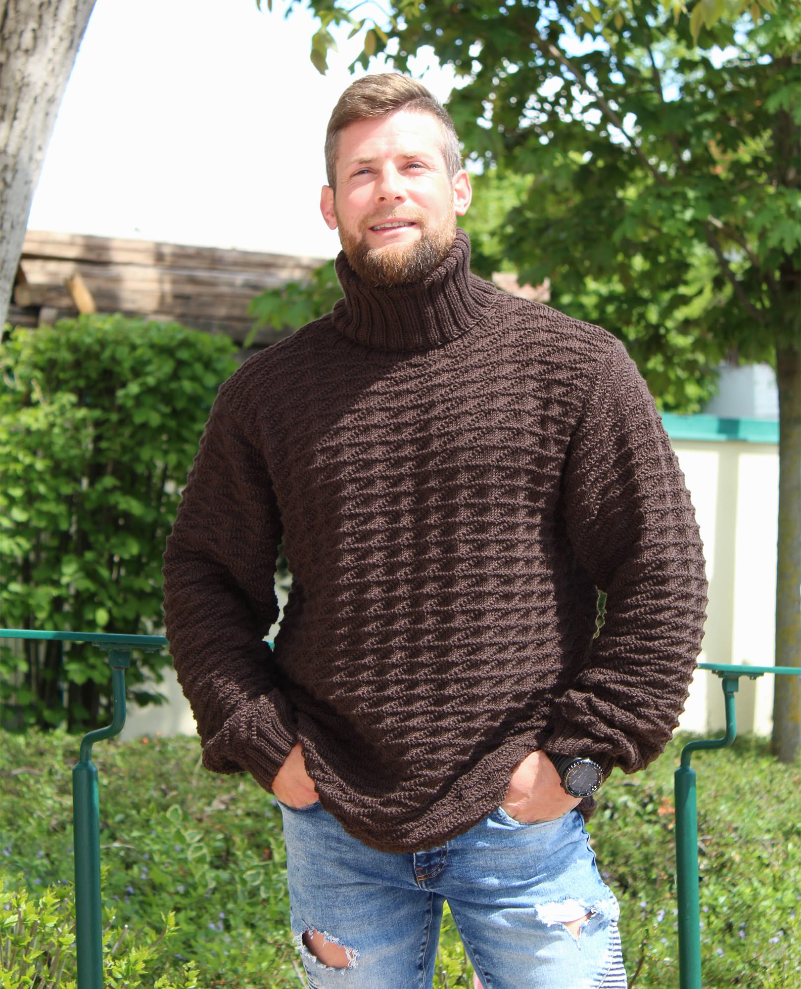 free knitting instructions men's jumpers