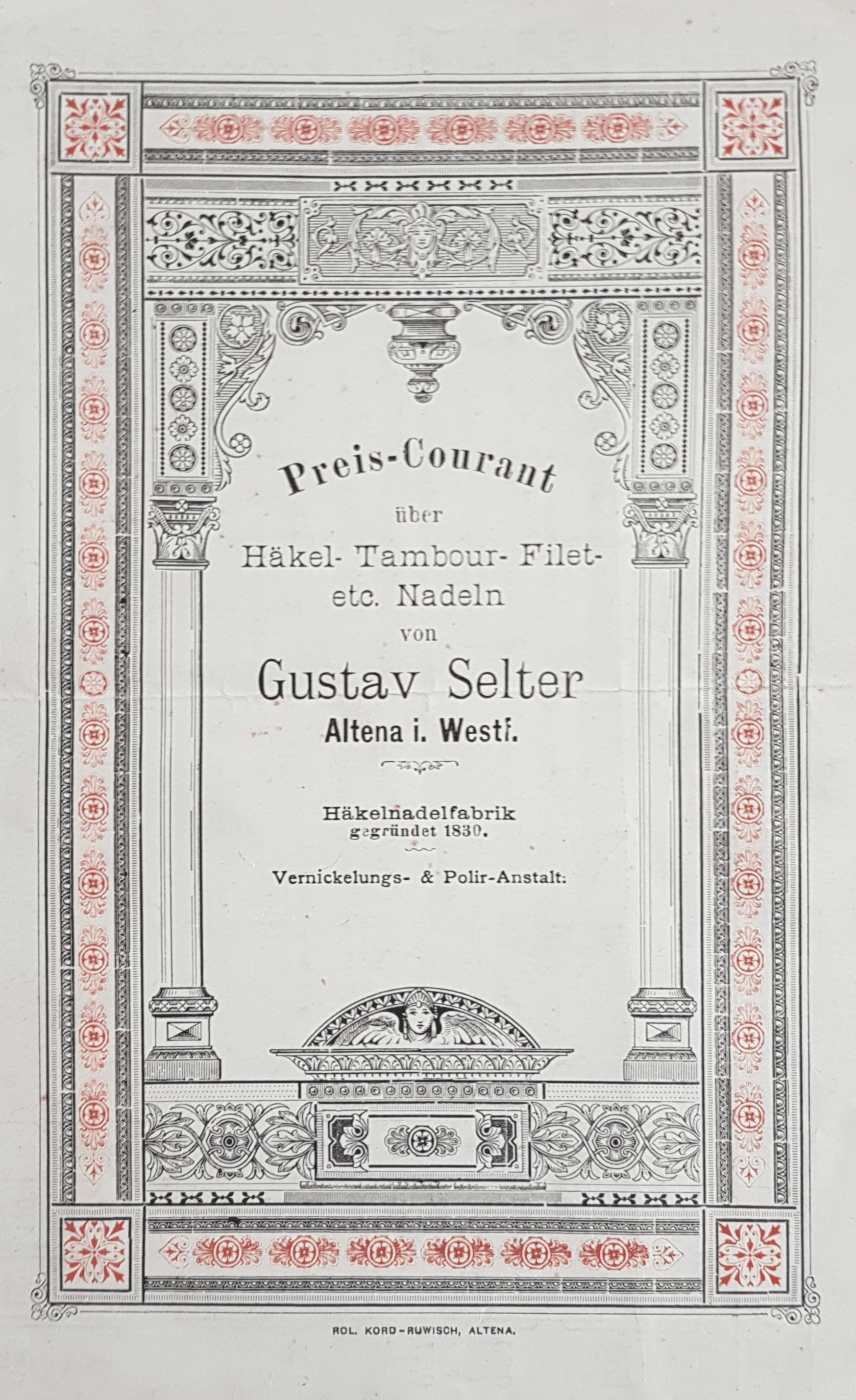 Assortment of the Gustav Selter company at the beginning of the 20th century
