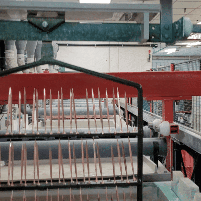 Electroplating bath production Production of a knitting needle