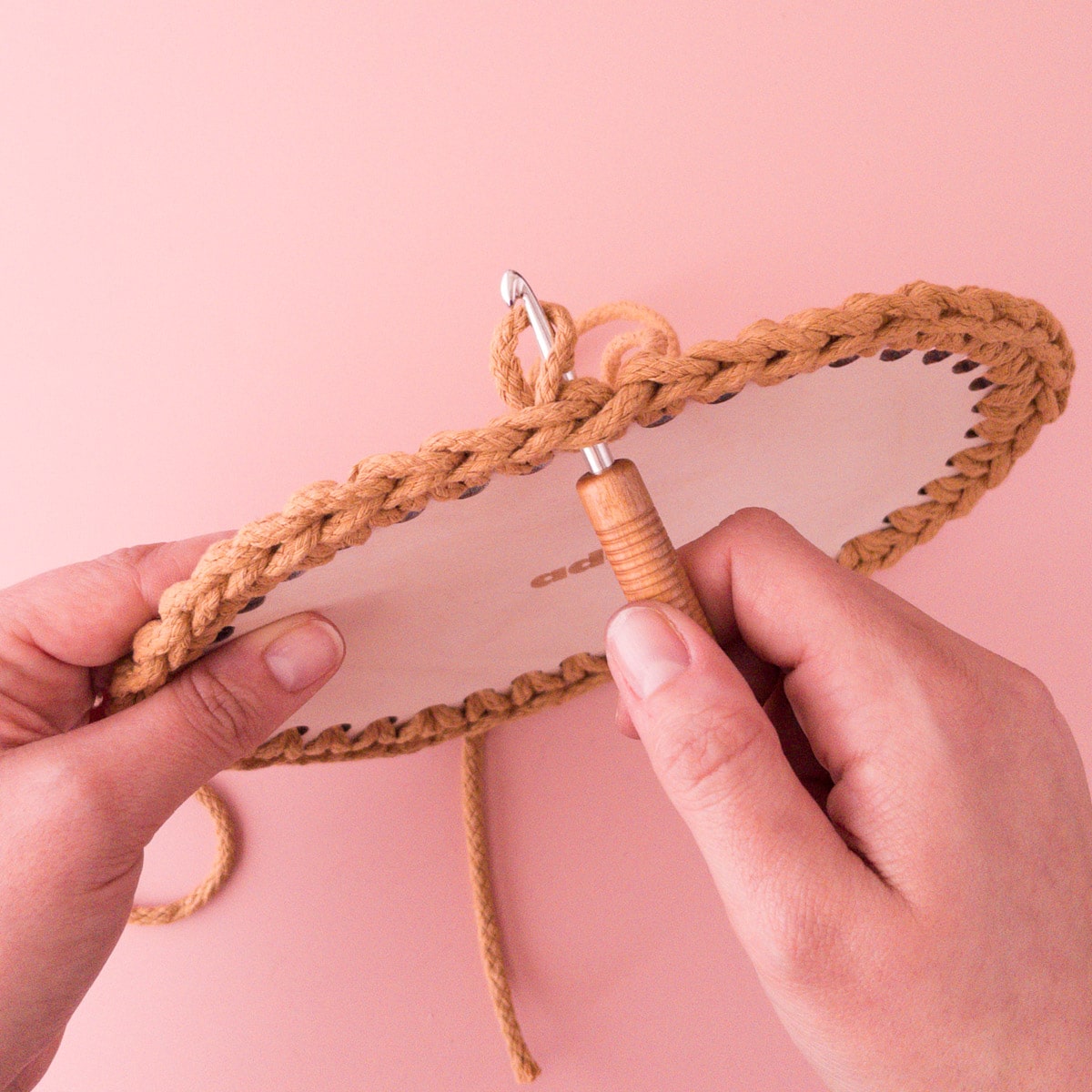 addiShapes Crochet Tray in Knit Stitch Steps 5 Crochet Tray