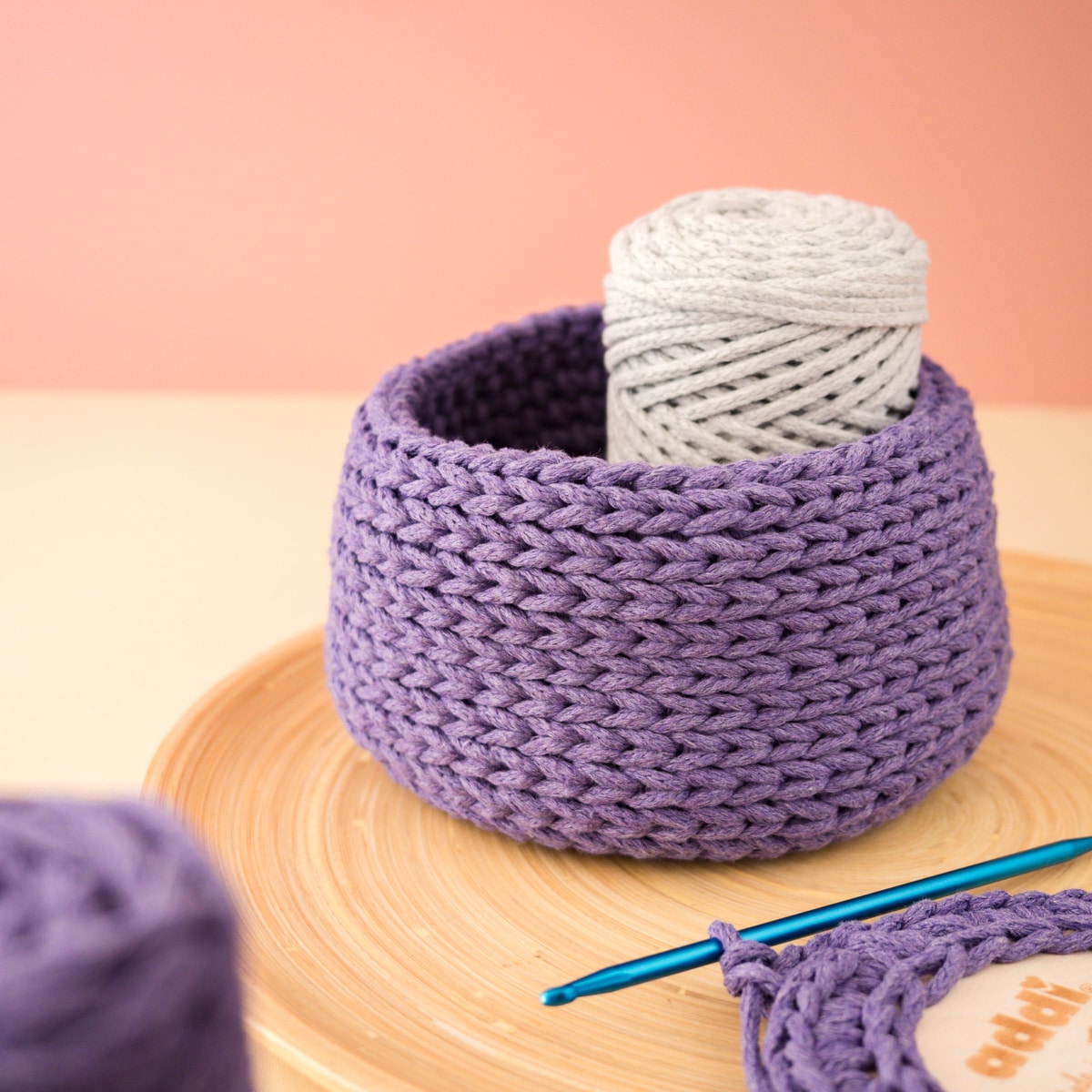 Knit Stitch Basket (Free Crochet Pattern) + Video Tutorials for