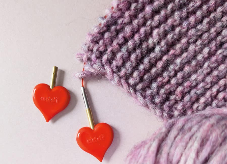 699 2 addiClick HeartStopper Anwendung 1 addiClick,Stricknadel-Set,Stecksystem Stricknadeln