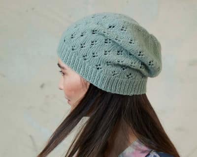 ANL Lang Mutze Pia Beanie mit Lochmuster stricken