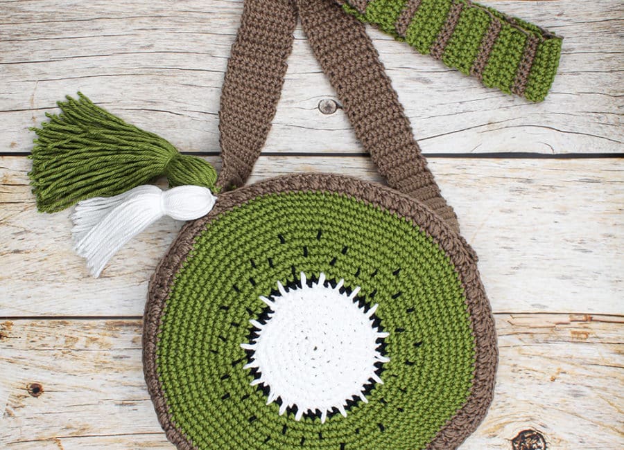 Crochet kiwi bag