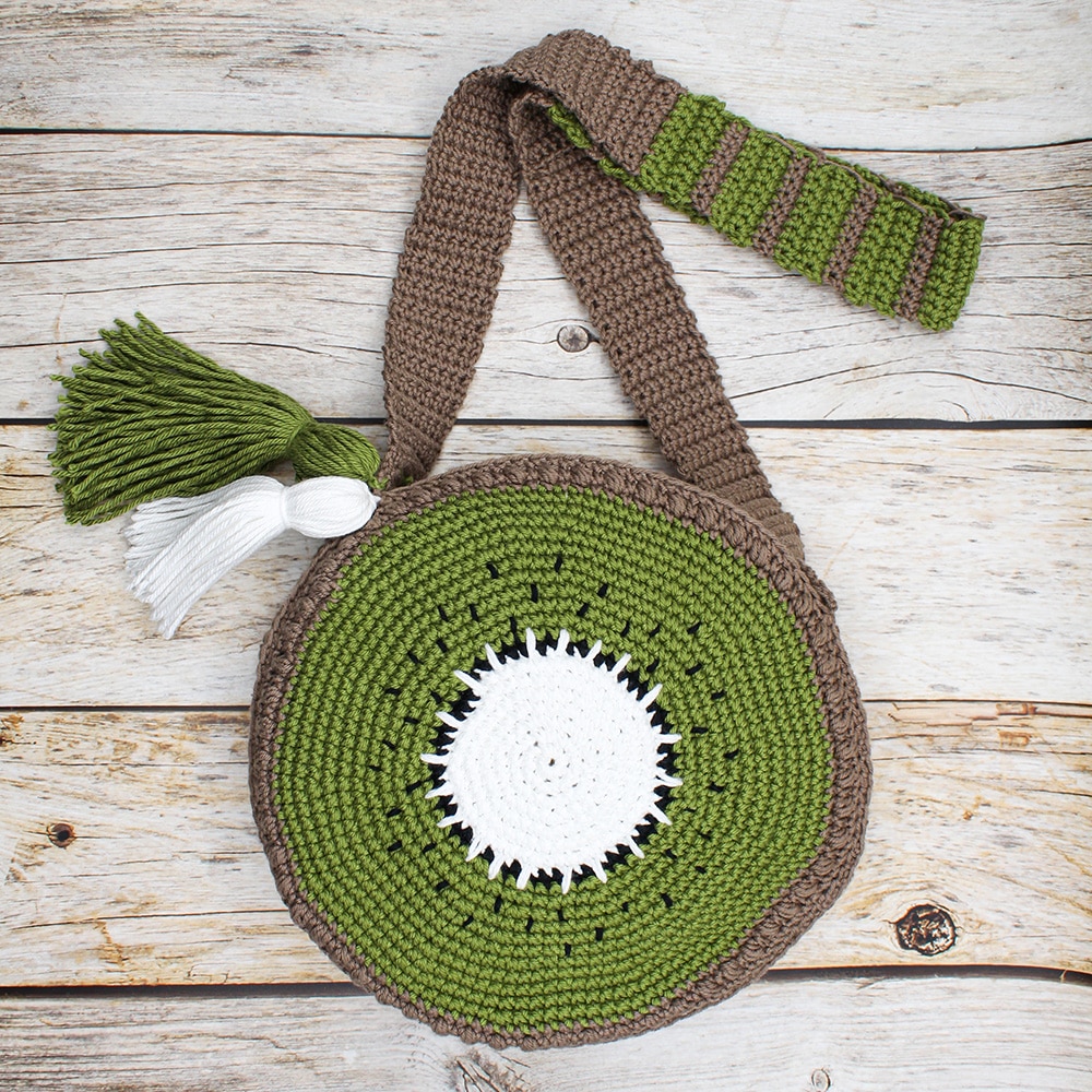 Crochet kiwi bag