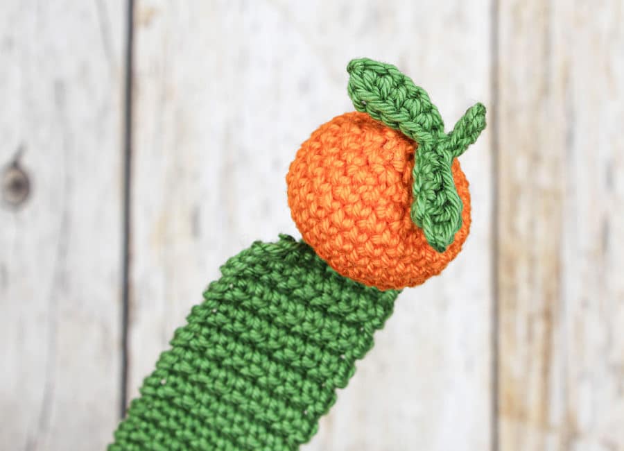 Orange häkeln - Lesezeichen Amigurumi