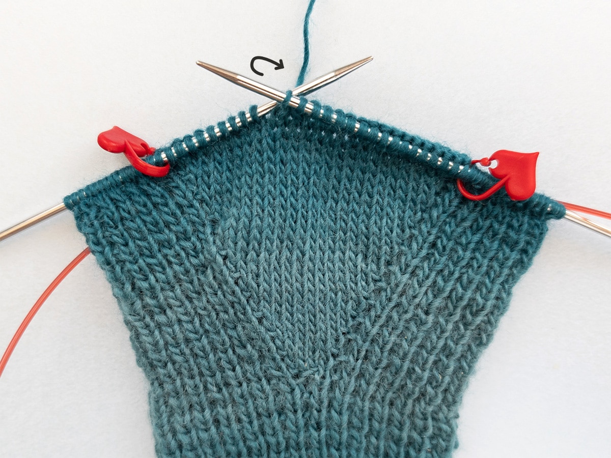 Knitting fleegle heel