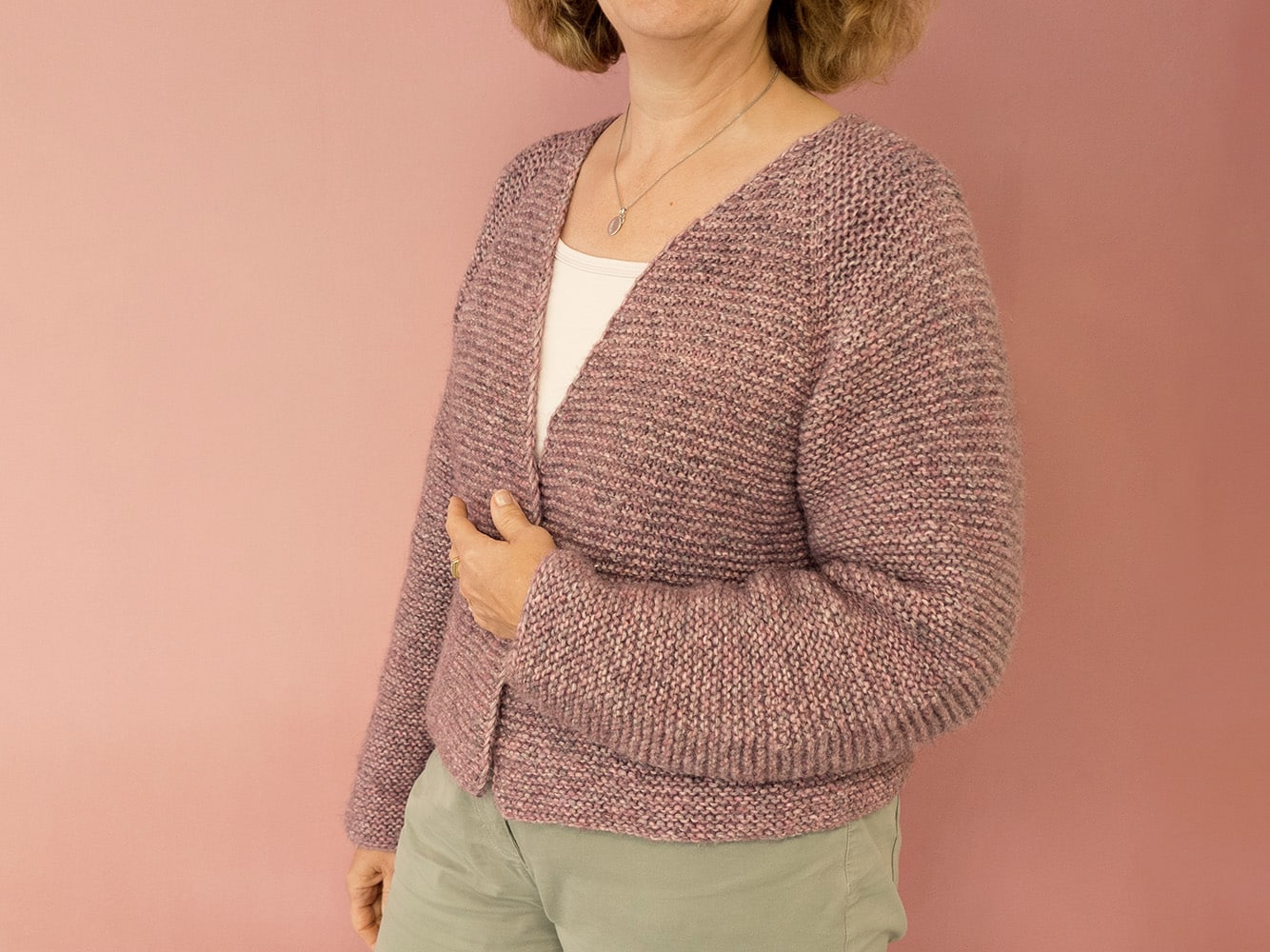 Raglan Vorderseite Raglan Strickjacke von oben stricken