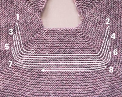 Shaping verkurzte Reihen 02 Raglan Strickjacke von oben stricken