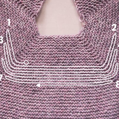 Shaping verkurzte Reihen 02 Raglan Strickjacke von oben stricken