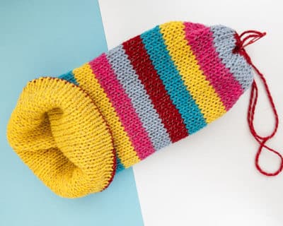 Anleitung Mutze Express Reflektorgarn vernahen Reflektorgarn