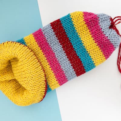 Anleitung Mutze Express Reflektorgarn vernahen Reflektorgarn