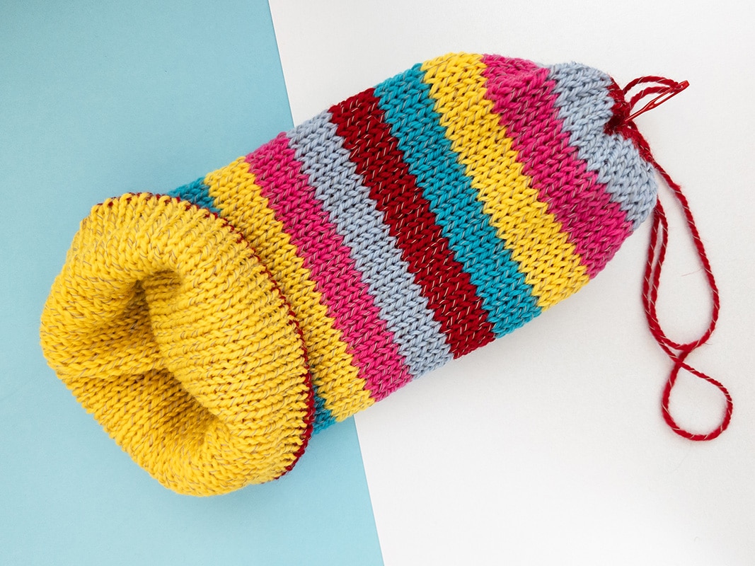 Anleitung Mutze Express Reflektorgarn vernahen Reflektorgarn