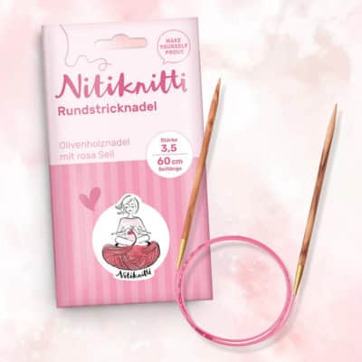 NitiKnitti Sonderserie Olivenholz Stricknadel pinkes Seil addi,Strick- und Häkelnadeln,Stricknadeln,Häkelnadeln,Made in Germany