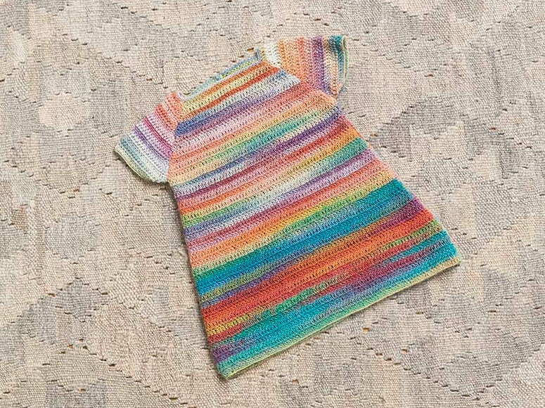 Hakelkleid Lang Mille Colori Baby Häkelkleid für Babys