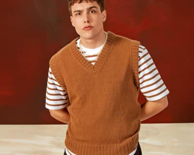 Lang yarns Pullunder stricken cashmere addi 04 Herrenpullunder stricken