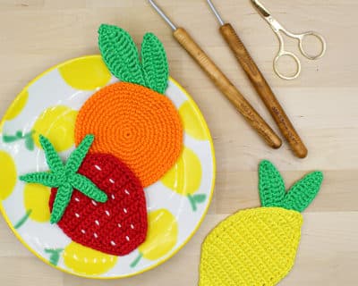 fruchtige patches erdbeere orange zitrone hakeln Patches häkeln,Erdbeere häkeln,Orange häkeln,Zitrone häkeln