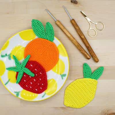 fruchtige patches erdbeere orange zitrone hakeln Patches häkeln,Erdbeere häkeln,Orange häkeln,Zitrone häkeln