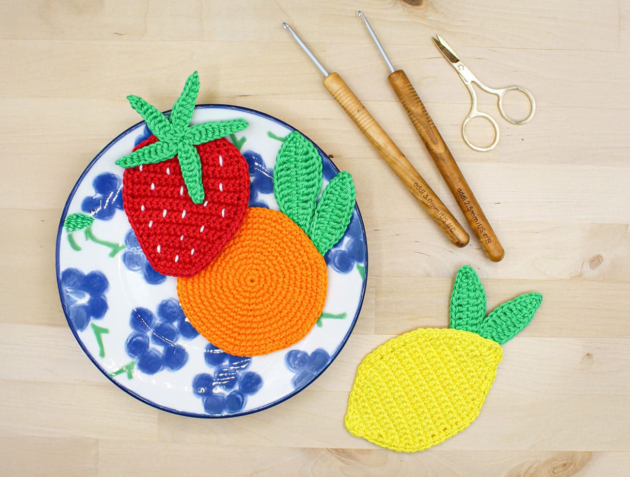 fruchtige patches hakeln Patches häkeln,Erdbeere häkeln,Orange häkeln,Zitrone häkeln