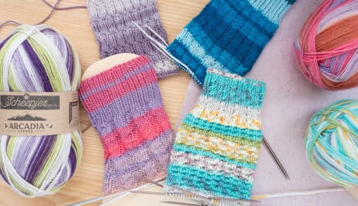 4 Sockenmuster bunte Garne Socken stricken addi,Strick- und Häkelnadeln,Stricknadeln,Häkelnadeln,Made in Germany