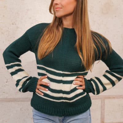 Pullover kurbeln mit der Strickmaschine streifen addiExpress judithjelena 02 Judith Jelena