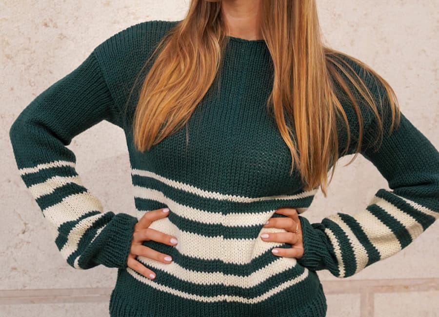 Pullover kurbeln mit der Strickmaschine streifen addiExpress judithjelena 02 Pullover kurbeln mit der Strickmaschine