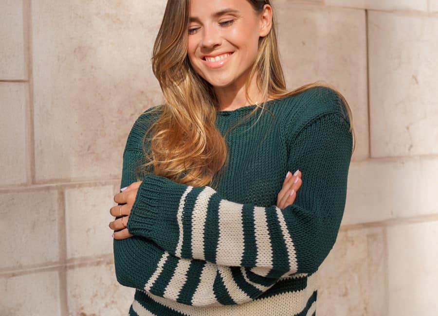 Pullover kurbeln mit der Strickmaschine streifen addiExpress judithjelena 03 Pullover kurbeln mit der Strickmaschine