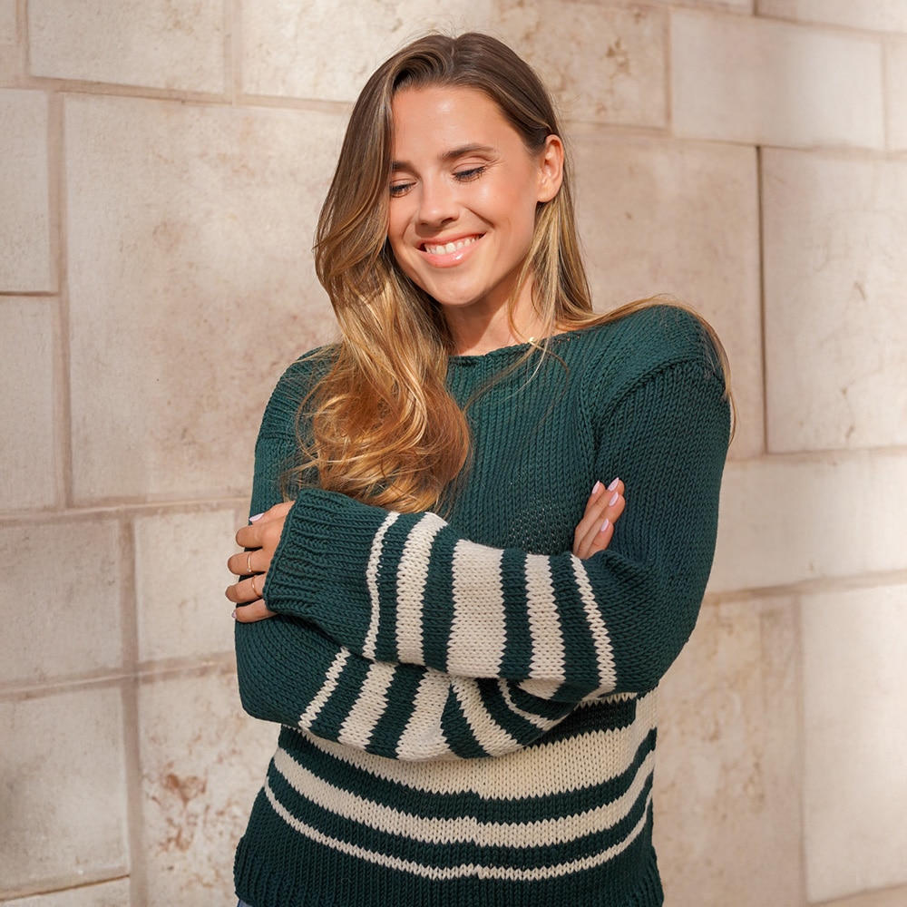 Pullover kurbeln mit der Strickmaschine streifen addiExpress judithjelena 03 Pullover kurbeln mit der Strickmaschine