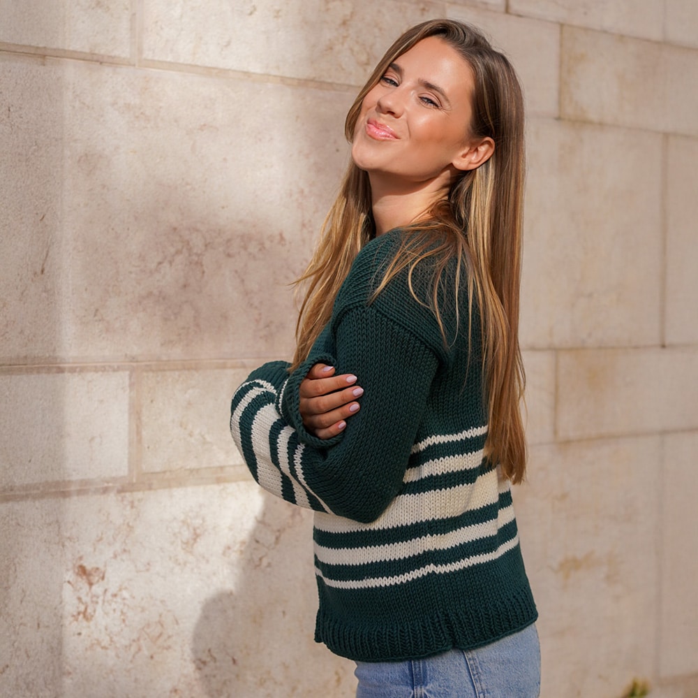 Pullover kurbeln mit der Strickmaschine streifen addiExpress judithjelena 04 Pullover kurbeln mit der Strickmaschine