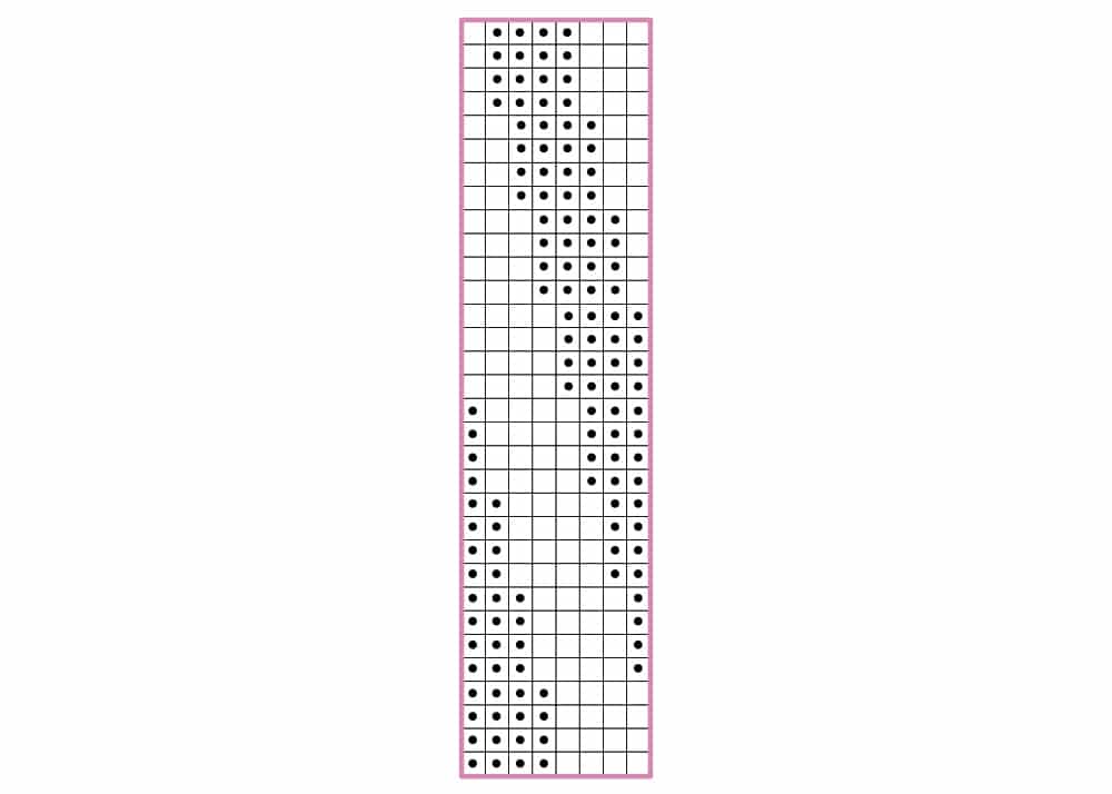 Sockenmuster groses Spiralmuster chart Sockenmuster für bunte Garne