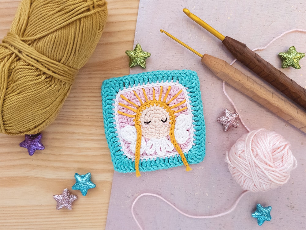 Weihnachts Granny Square Engelchen Anleitung Inga Borges Weihnachts-Granny Square