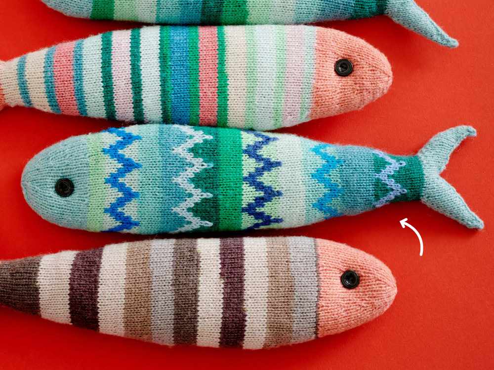 North Sea Fish Zickzack 2 Fische stricken