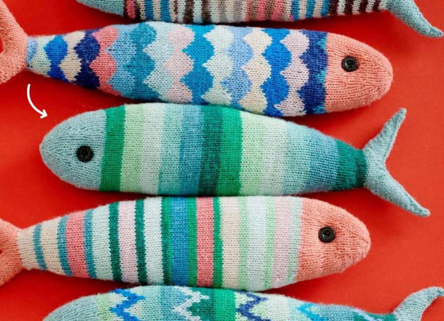 North Sea Fish einfache Streifen2 Fische stricken