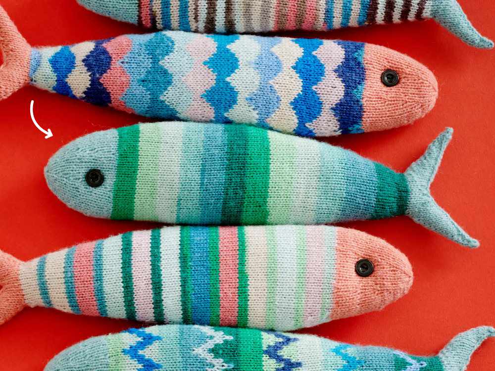 North Sea Fish einfache Streifen2 Fische stricken