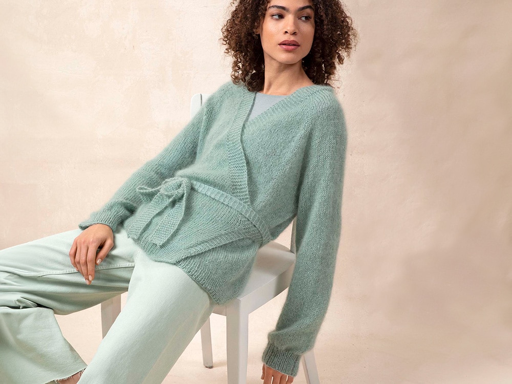 Wickeljacke stricken lang superkid mohair wickeljacke stricken