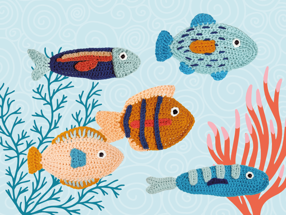 Fische hakeln quer Fische häkeln