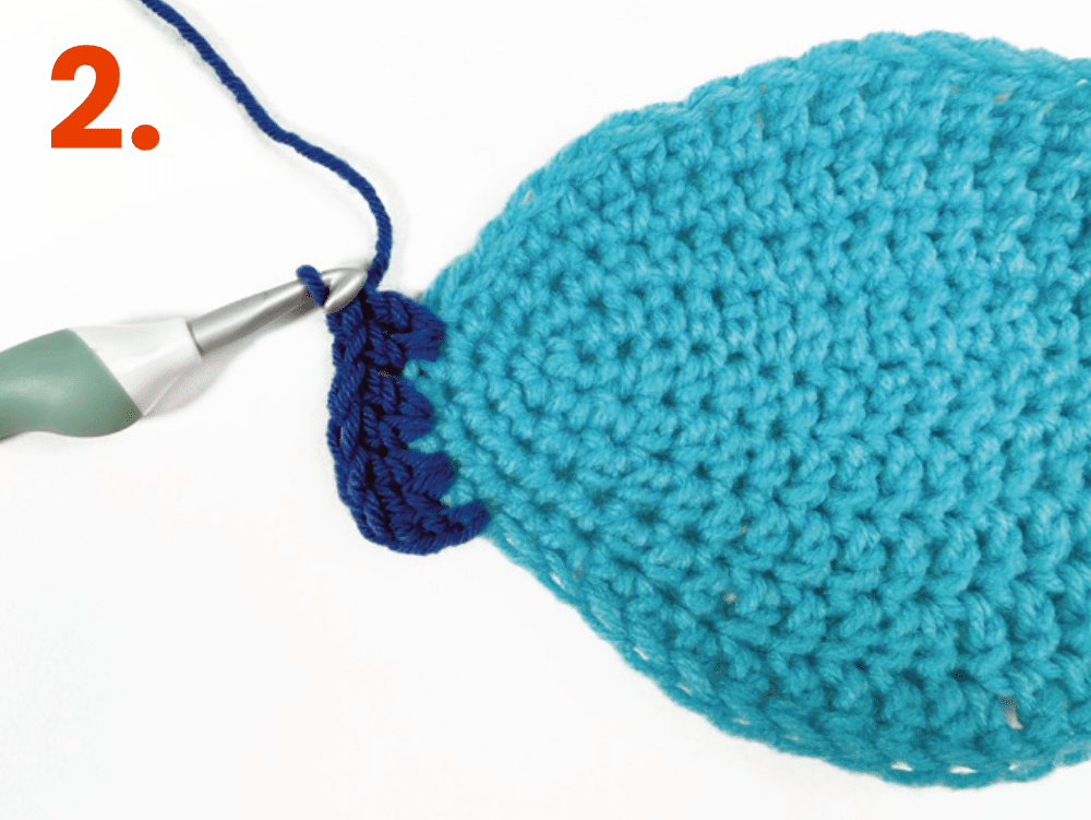 Fish 5 step 02 Fische häkeln